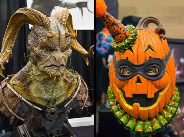 Monster and Pumpkin Mask Display at Monsterpalooza 2016 Pasadena