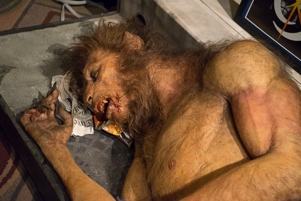 Sleeping Werewolf Display at Monsterpalooza 2016 Pasadena