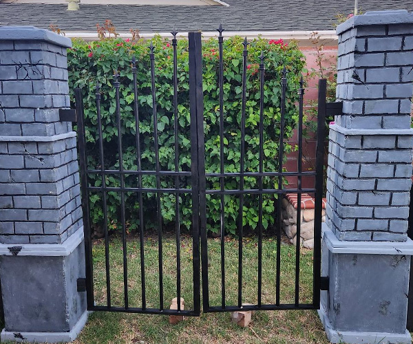 Painted cemetery gate.